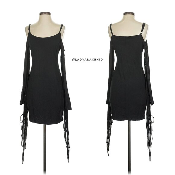 KILLSTAR Nix cold shoulder fringe dress - Picture 5 of 7